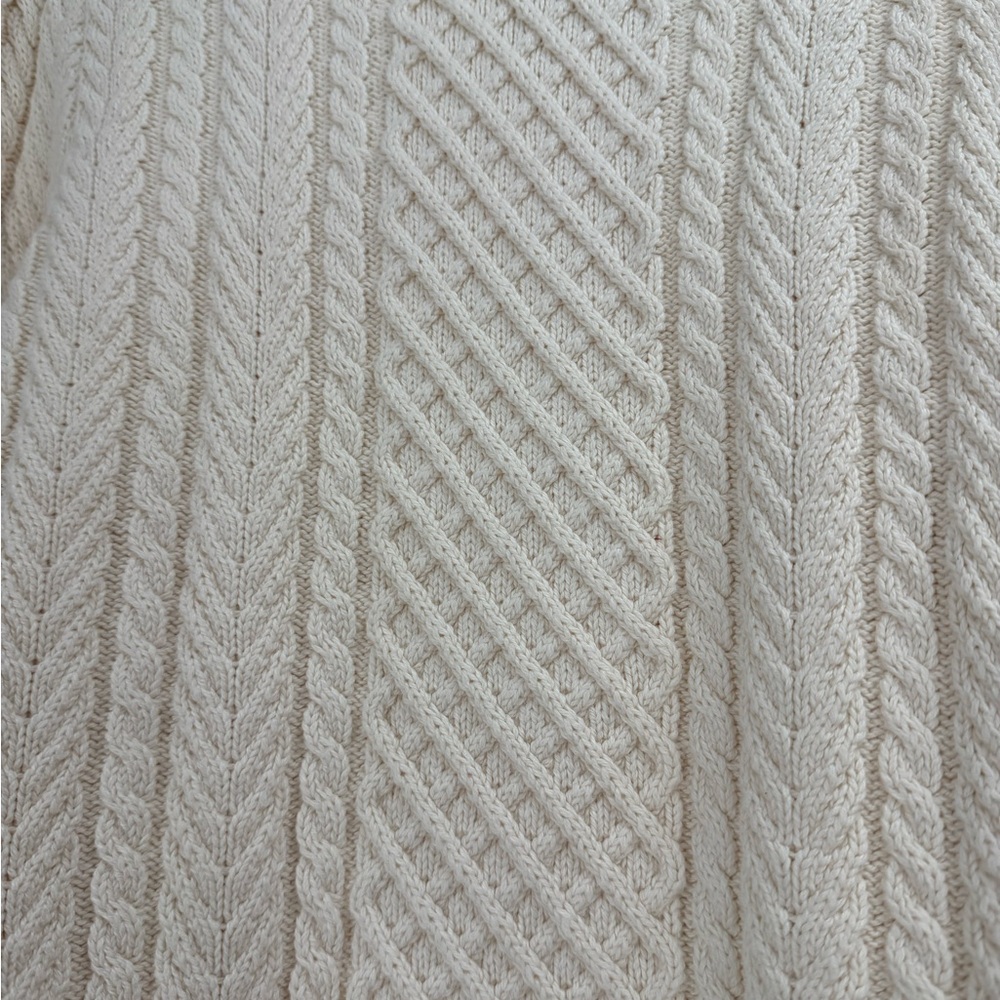 NWT J.Crew 100% Cotton Cable Knit Sweater Ivory Cream BS978 FA23 Pullover - Picture 7 of 10